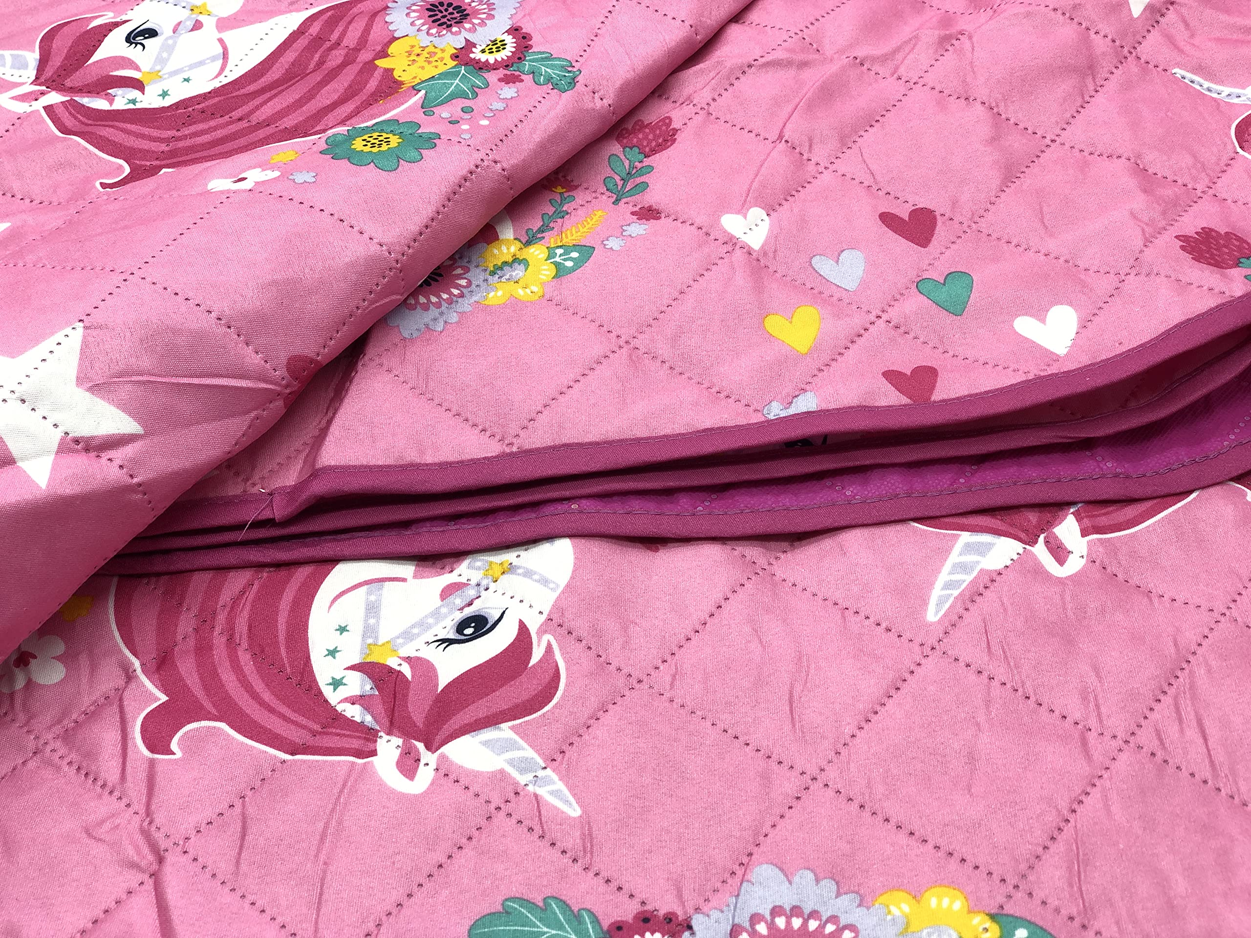 Riad Arredo Colcha individual primaveral de Disney suave microfibra - Colcha acolchada ligera para niños (unicornios)