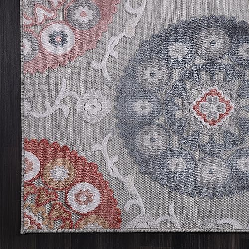 Miniatura 493 de CAMILSON Indoor Outdoor Rug 5x7 Bohemian Medallion Floral Area Rugs for Indoor and Outdoor Patios Easy-Cleaning Non-Shedding Living Room Garden and