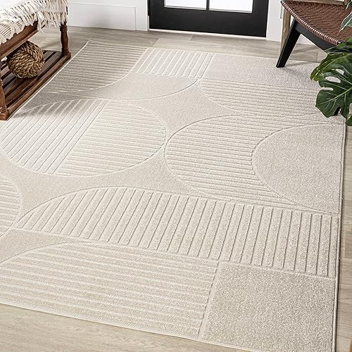 JONATHAN Y SCN104B-8 Nordby - Alfombra de área con arco geométrico alto y bajo, a rayas, para interiores y exteriores, moderna, contemporánea,
