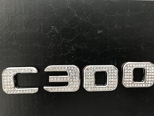 Miniatura 2 de Boobo Ice Out C300 Tronco Fender Side Badge Silver Bling Anillo Emblema Con Cristal Austriaco Genuino Para Mercedes Benz