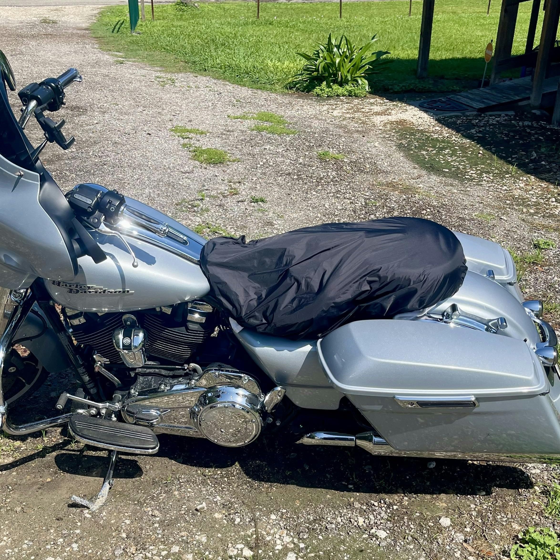 Hogworkz® Rain Cover for Two Up Seat Harley Davidson Touring Street Glide Road King Electra Glide Road Glide : Automotive