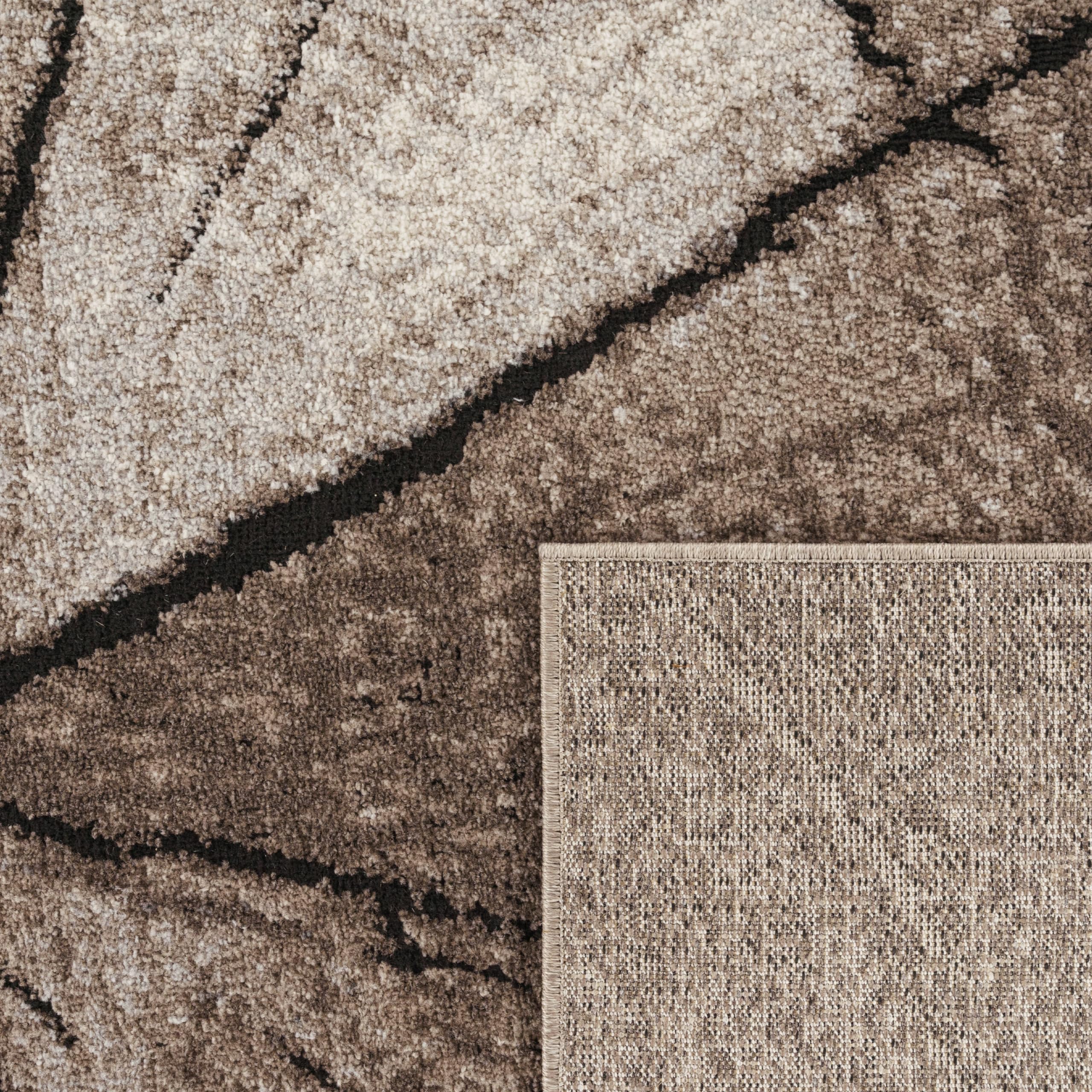 Paco Home Edler Designer Teppich Wohnzimmer Holzstamm Baum Optik Modern Natur Grau Braun Beige, Grösse:120x170 cm