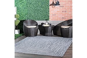 Durable Outdoor Rug: nuLOOM Wynn Braided Light Blue 12'x18' Area Rug