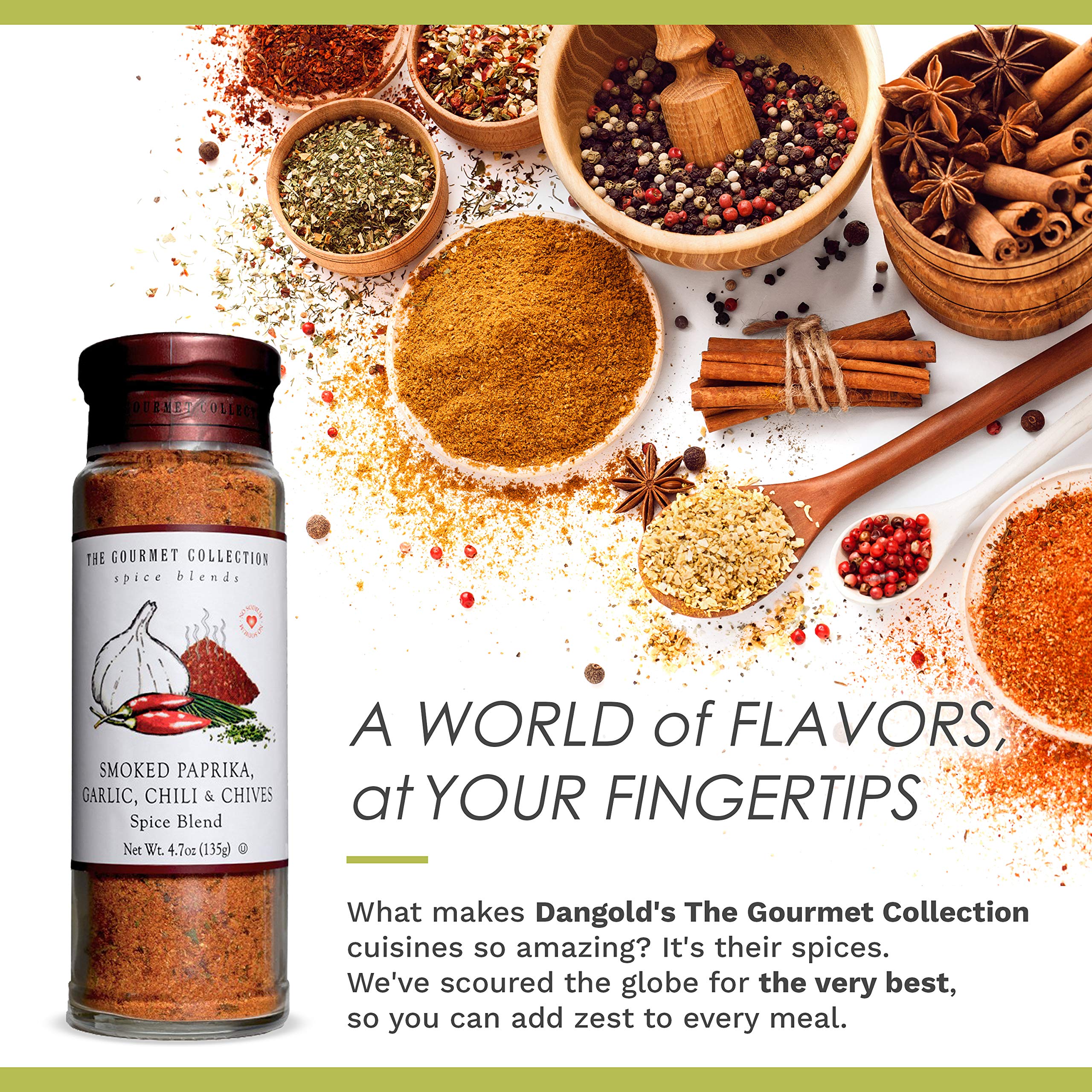 The Gourmet Collection Seasoning Blend, Smoked Paprika, Garlic, Chili & Chives Spice BlendSalt