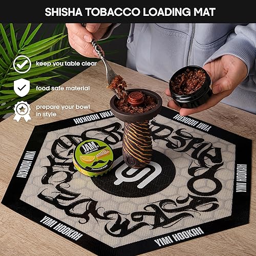Miniatura 5 de Yimi Hookah - Alfombrilla de silicona resistente al calor  Alfombrilla de silicona de tamaño extra grande para vidrio de cachimba  Accesorio de