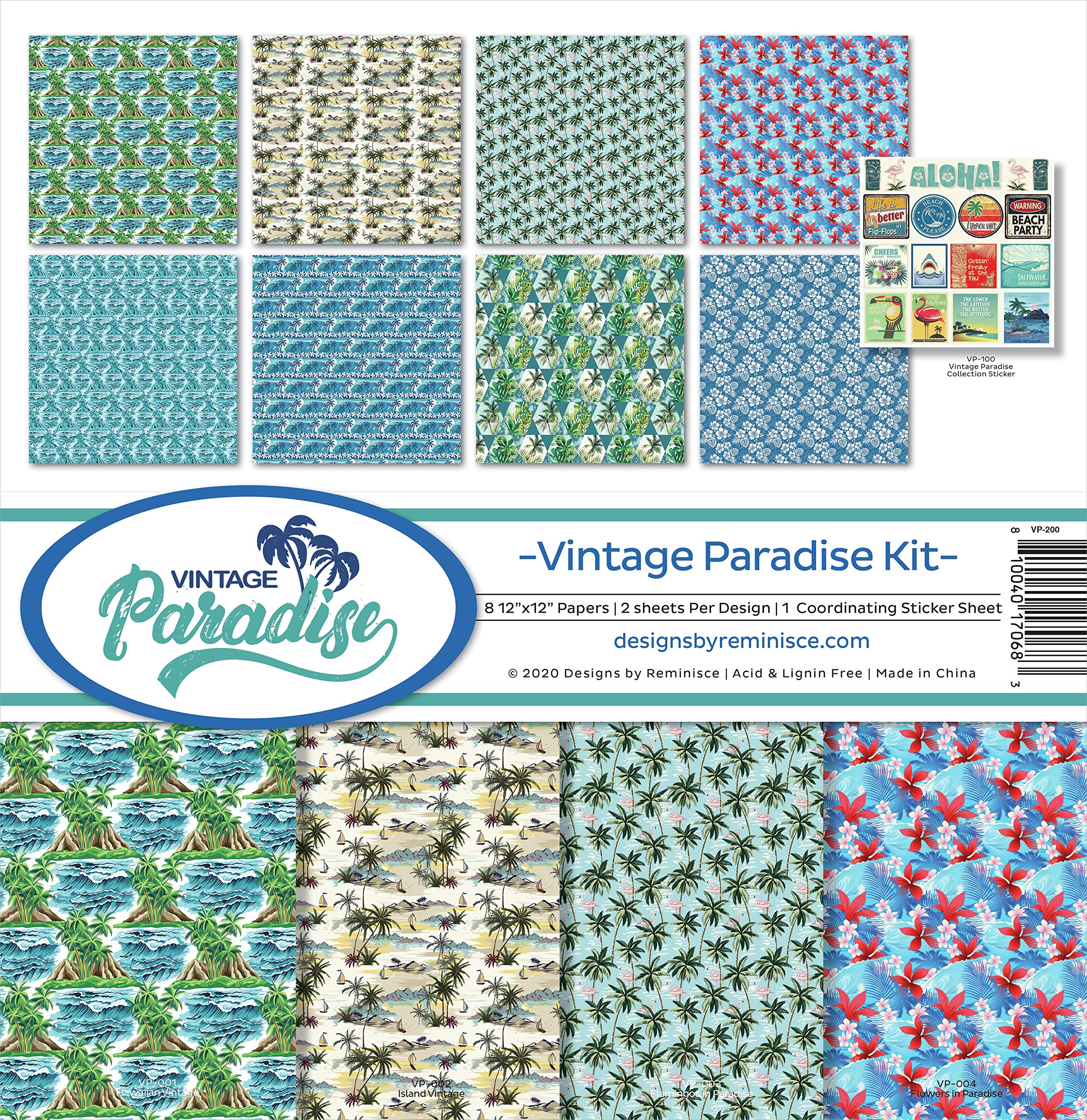 Kit Reminisce Vintage Paradise 12x12 pouces pour scrapbooking créatif