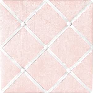 Sweet Jojo Designs Pink Fabric Memory Memo Photo Bulletin Board - Solid Light Blush Crinkle Crushed Velvet Luxurious Elegant Princess Boho Shabby Chic Luxury Glam High End Boutique for Lace Collection