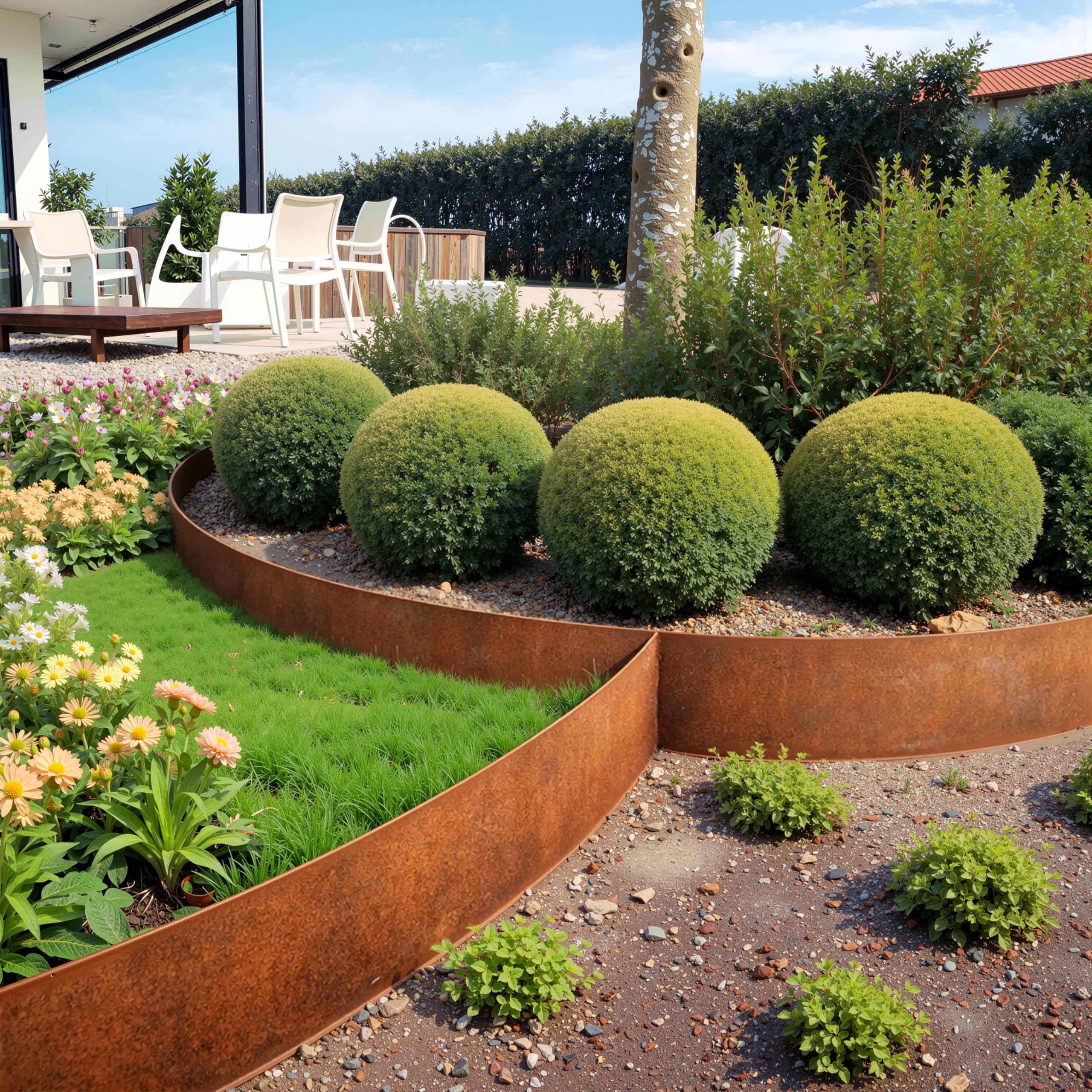 Sillar Bordura per Aiuola in Acciaio Corten 10 m – Bordatura per Giardino 140 mm – Bordo per Aiuole Flessibile in Metallo Patinato