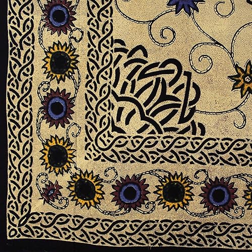 Tapiz de algodón con estampado de girasol celta