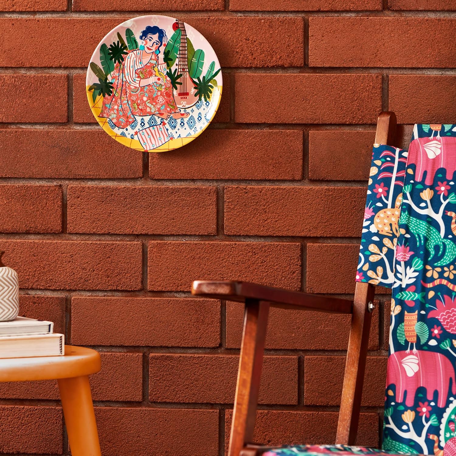 Buy Chumbak Sitarist Palampore Wall Plate Online at Low Prices in India