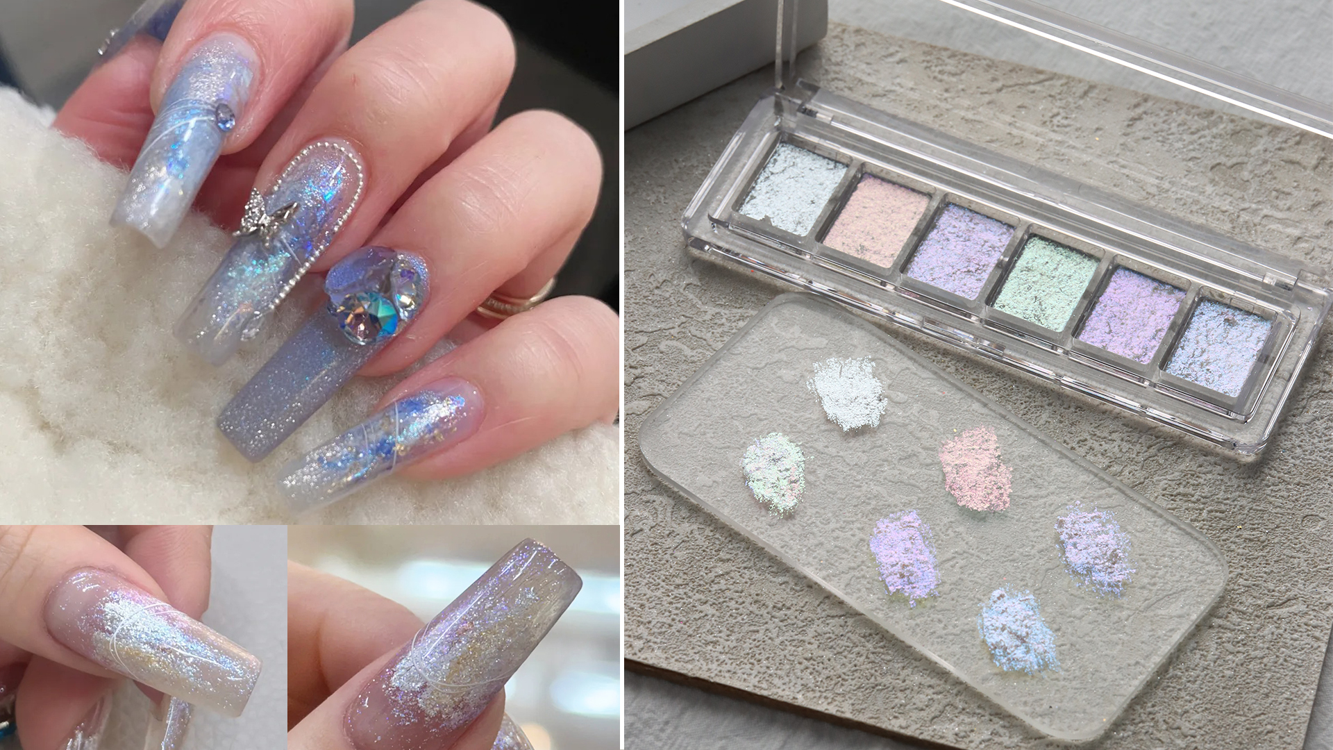 Amazon.com: Fcozpjk Iridescent Nail Glitter Set, 6 Colors Mud