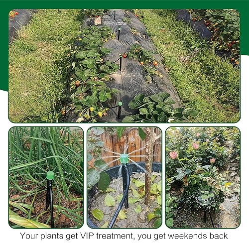 Miniatura 6 de Kit de sistema de riego por goteo de 120 pies, sistema de riego automático de bricolaje, juego de equipos de riego automático para césped de cama
