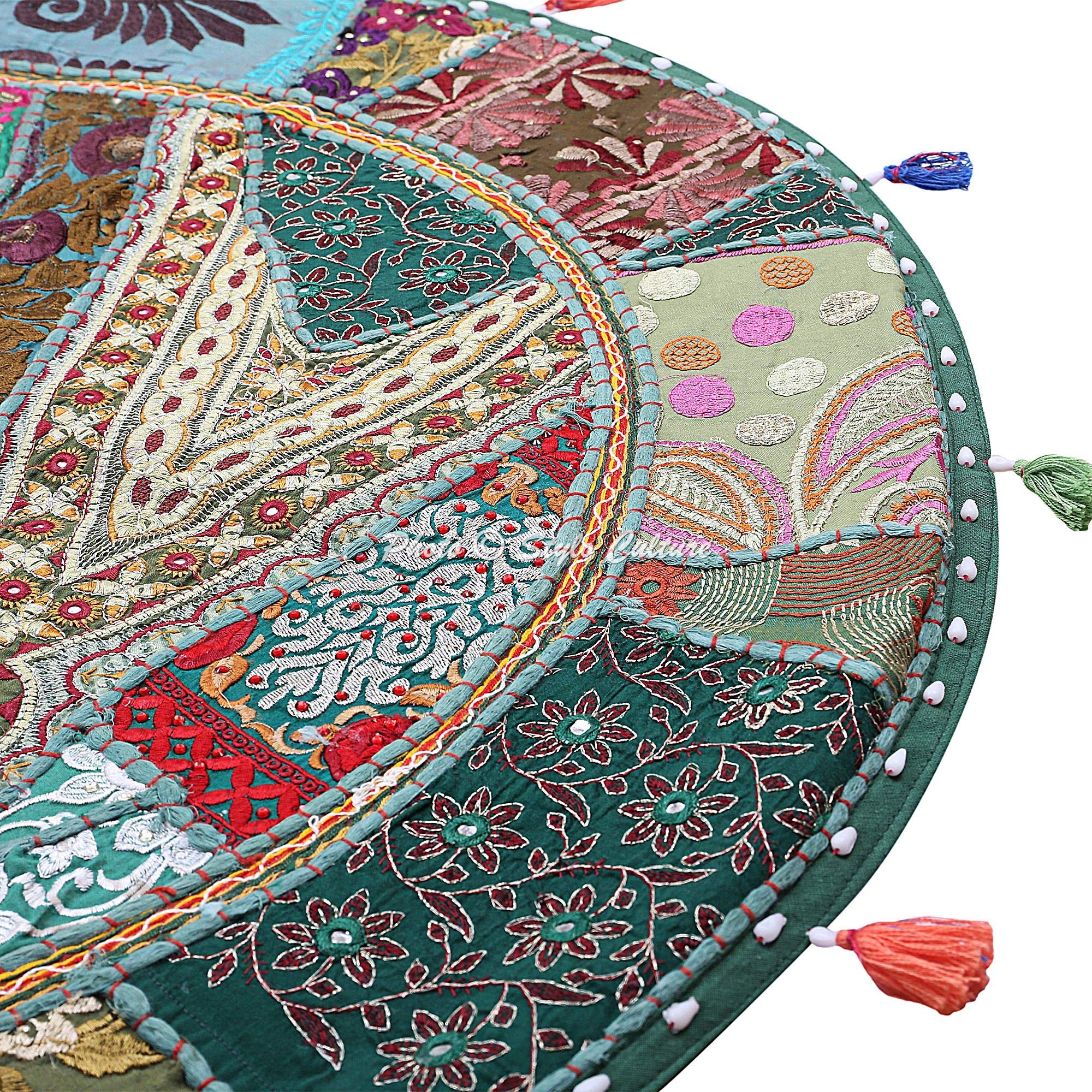Original Kikan Federa per cuscino cilindrica rotonda Takiya, in cotone, stile boho, 46 x 18 cm, per yoga, meditazione, ricamata, per schiena, collo, maternità, federa vegana (solo federe) (marrone