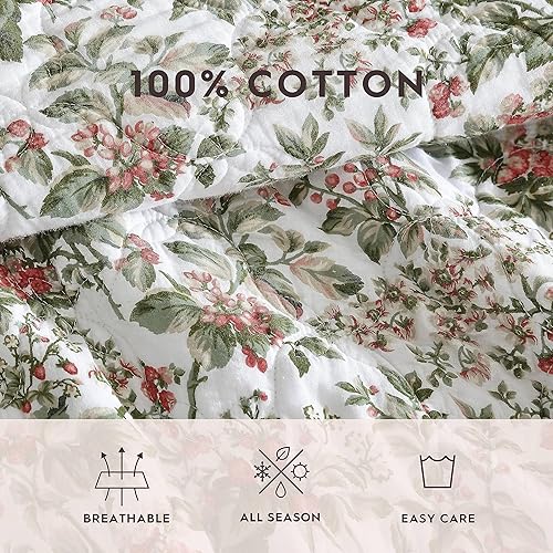 Miniatura 5 de Laura Ashley - Juego de edredón King, ropa de cama reversible de algodón con fundas a juego, decoración floral para dormitorio para todas las