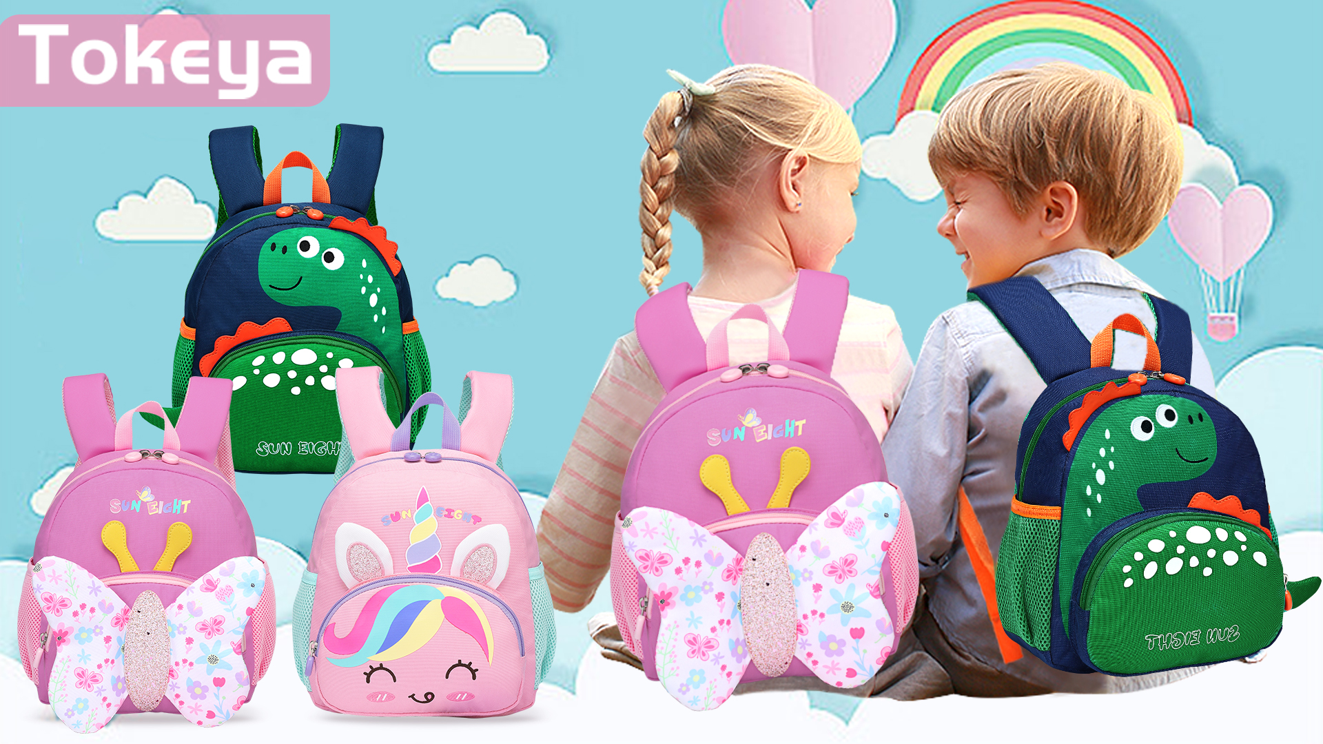 Zaino ISAOA A Forma Di Ippopotamo Per Bambini, Prescolare, Con Cinghia Toracica, 25x15x30 Cm - 3