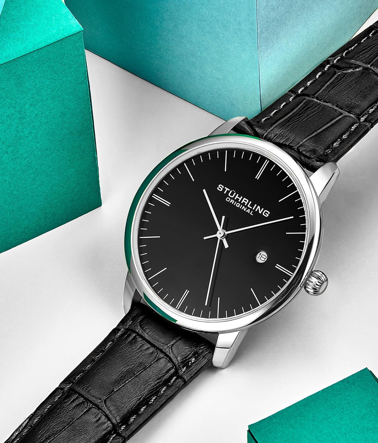 Stuhrling Original Relógio masculino preto com pulseira de couro de bezerro, clássico, relógio de pulso minimalista, mostrador analógico com data, relógio preto masculino em promoção! Veja a oferta e mais achadinhos de Relógios de pulso 3 Hoje é o melhor dia para comprar Stuhrling Original Relógio masculino preto com pulseira de couro de bezerro, clássico, relógio de pulso minimalista, mostrador analógico com data, relógio preto masculino com aquele preço maroto! Promoção! Aproveite a oferta! 3