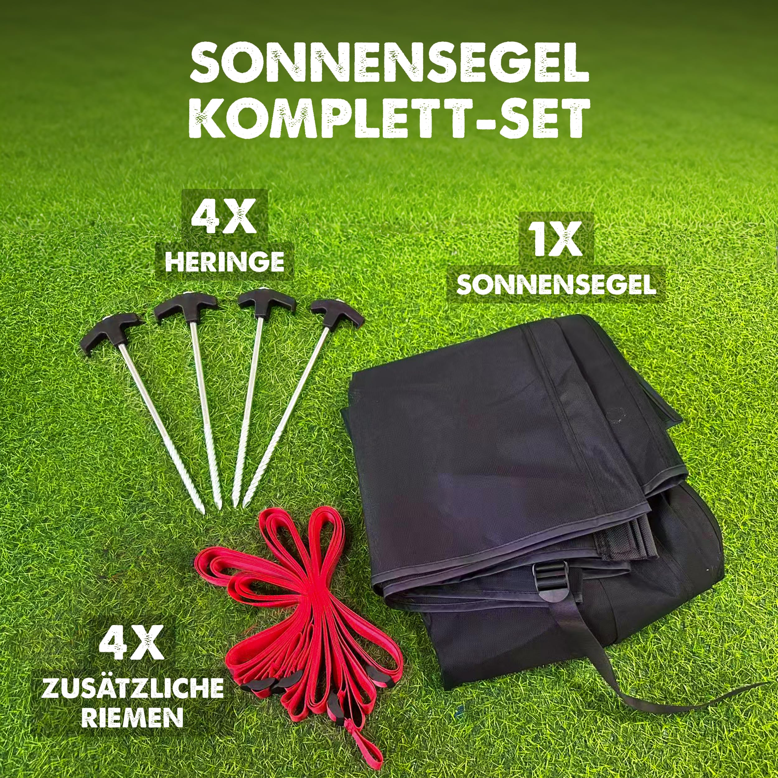 Sonnensegel für Wohnwagen & Wohnmobil 3,7 x 2,0 m mit Keder – Universeller Sonnenschutz – Passend für Thule Omnistor Markisen