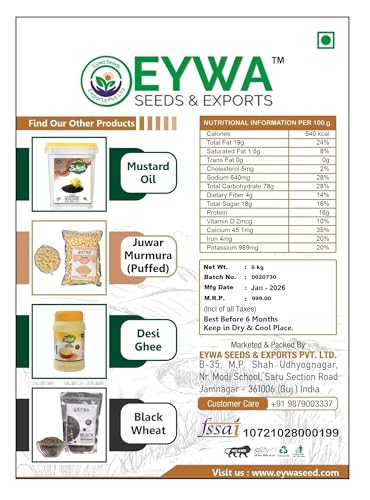 Image of Eywa Seeds & Exports Pvt Ltd Wheat Flour (5 Kg) For Eating And Cooking | Gehu Ka Atta | Produce Of India From Organic Farms