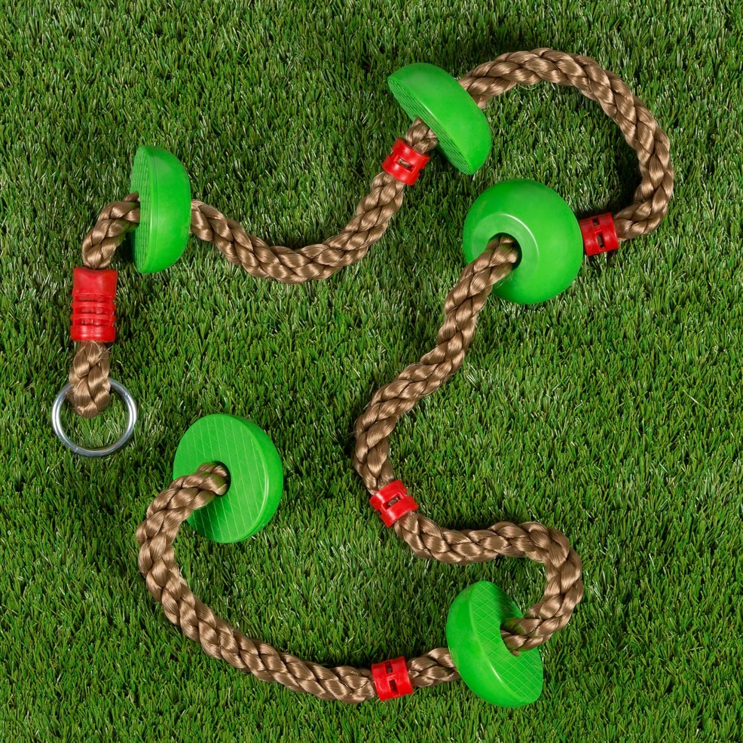 Kids Climbing Cargo Net With Nylon Rope and Wooden Dowels- Fun Outdoor Toy for Balance, Coordination and Strength for Boys and Girls By Hey! Play!