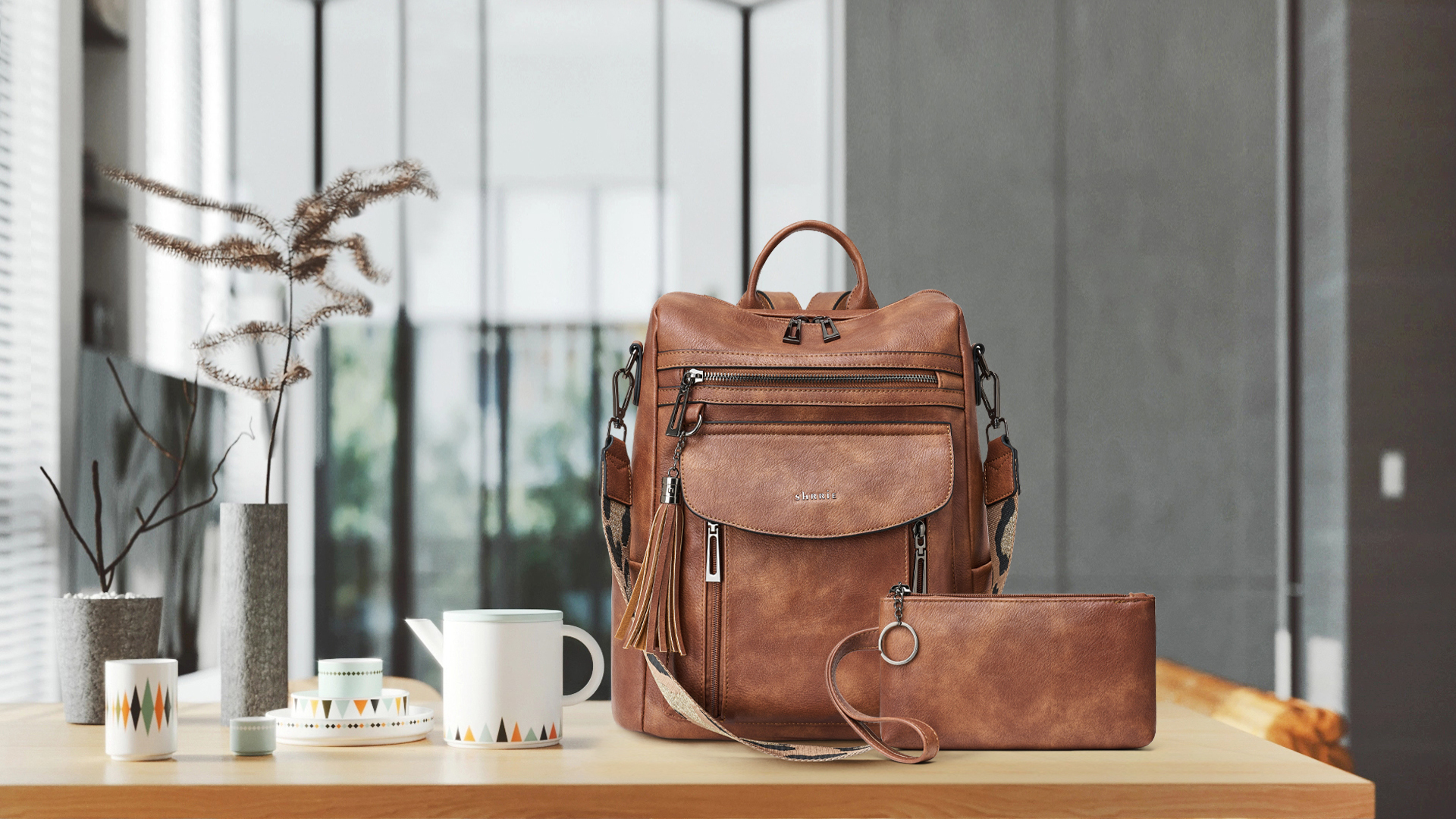 Kah&Kee Sac à Dos Cuir Femme - Portable Ordre PC Compartiment Pour