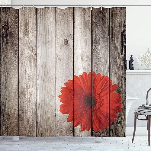 Ambesonne - Colección de decoración, cortina para regadera de baño de poliéster