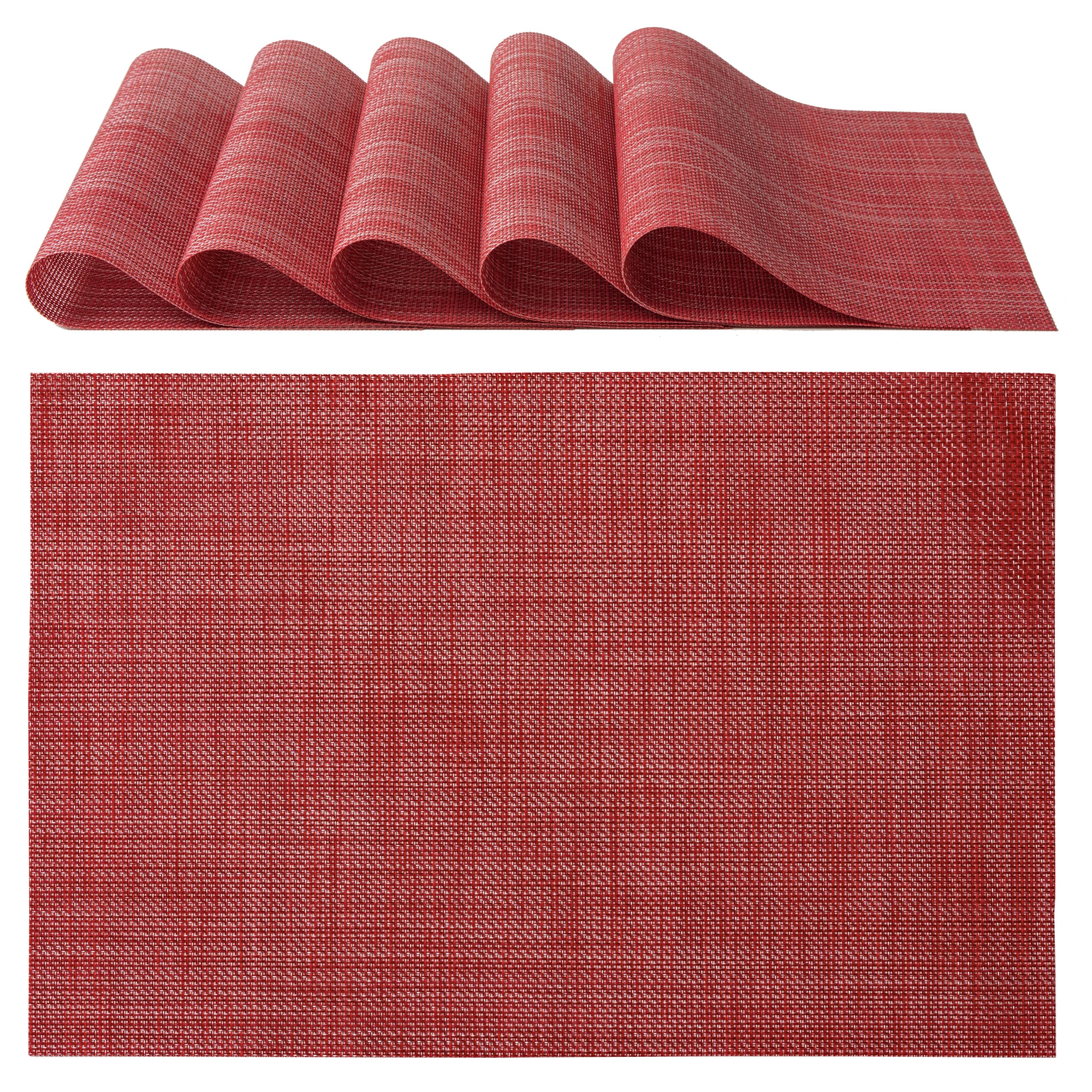 Set 6 Tovagliette Americane IPEA 45x30cm - Lavabili, Antiscivolo, Resistenti Al Calore, Nere - Foto 3