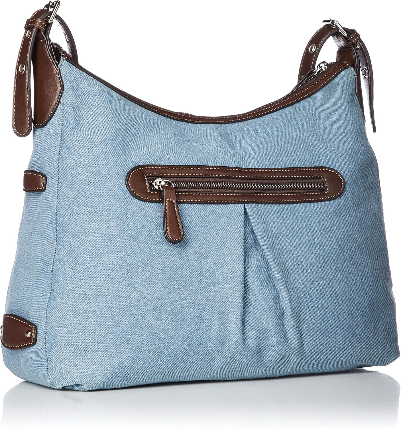 Ram Mode 29415-61-F 2-Way Denim Shoulder Bag with Flower