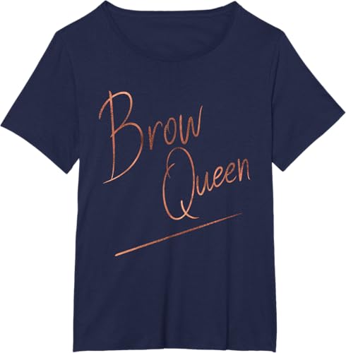 Miniatura 12 de Brow Queen Ombre - Camiseta de escritura a mano, regalo para artista de maquillaje, Negro, S Negro,Azul Marino,Blanco,Plateado,Marrón,Limón,Jaspeado
