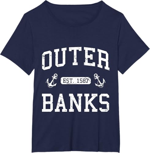 Miniatura 21 de Outer Banks NC North Carolina T-Shirt Black,Navy Blue,Asphalt Grey,Dark Heather Grey,Royal Blue