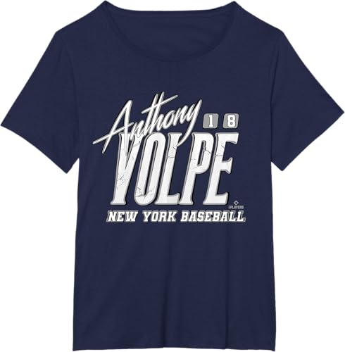 Miniatura 7 de Anthony Volpe New York Baseball Rock MLBPA - Camiseta, Azul Azul Marino,Gris Jaspeado