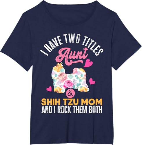 Miniatura 37 de I Have Two Titles Aunt and Shih Tzu Mom | Funny Dog Men Women T-Shirt Black,Navy Blue,Asphalt Grey,Cranberry Red,Red,Kelly Green,Dark Heather