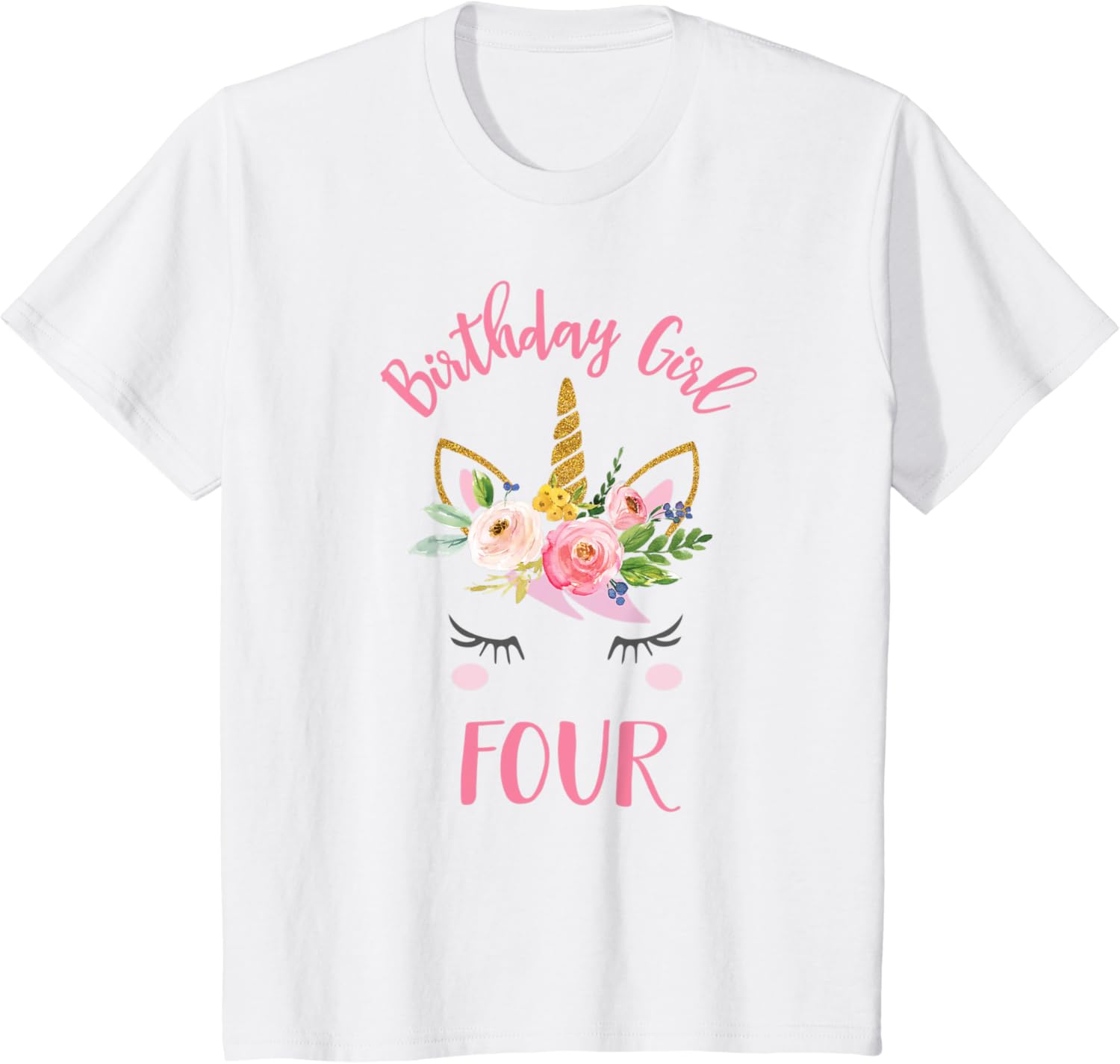 Unicorn birthday shirt 4 Clearance