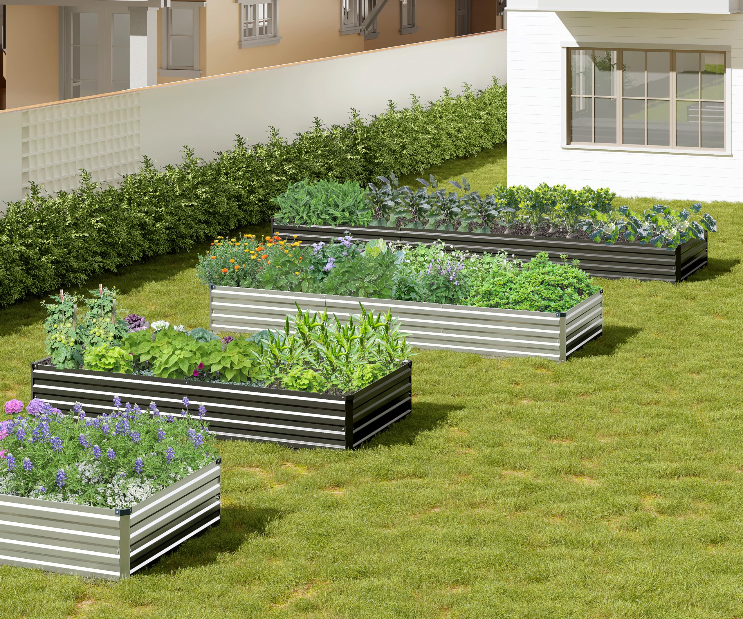 The 5 Best Galvanized Raised Garden Beds of 2026 2 Easllre 2PCS 7x3x1ft Galvanized Raised Garden Bed,Outdoor Planter Box Metal Pati — product photo