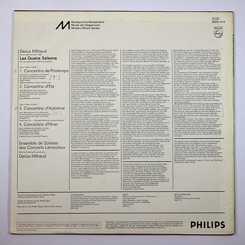 Miniatura 2 de Mihaud Les Quatre Saisons Die Vier Jahreszeiten The Four Seasons (Musique Contemporaine)