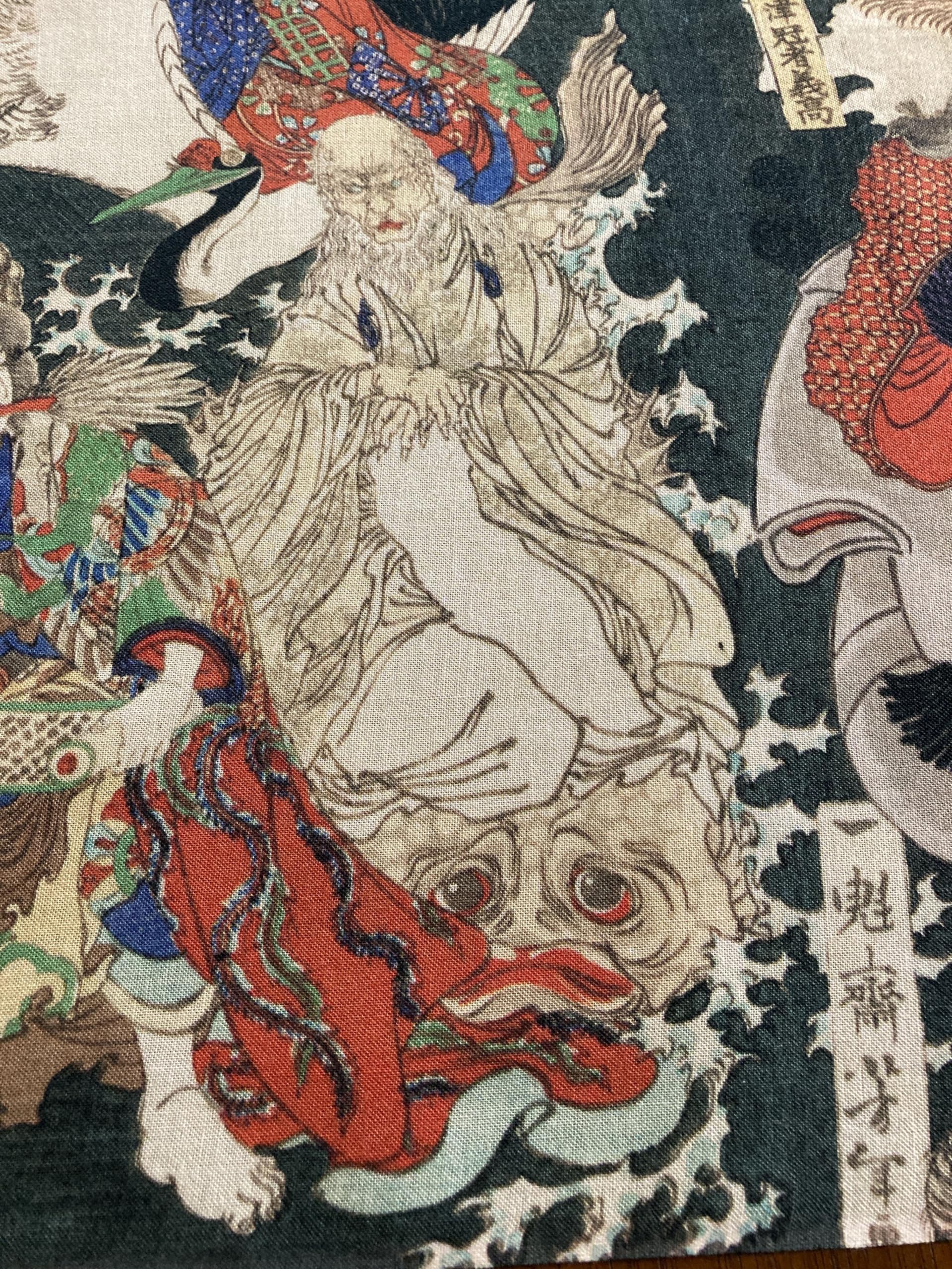 Amazon｜古今東西 浮世絵 手ぬぐい 月岡芳年 豪傑奇術競｜手ぬぐい