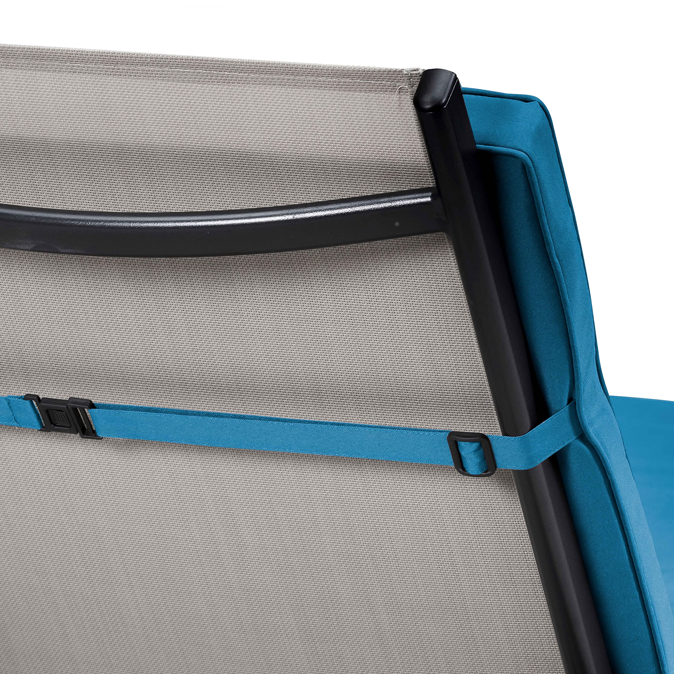 Lot 2 Coussins Bain de Soleil Polyester Bleu 186 x 53 x 5 cm