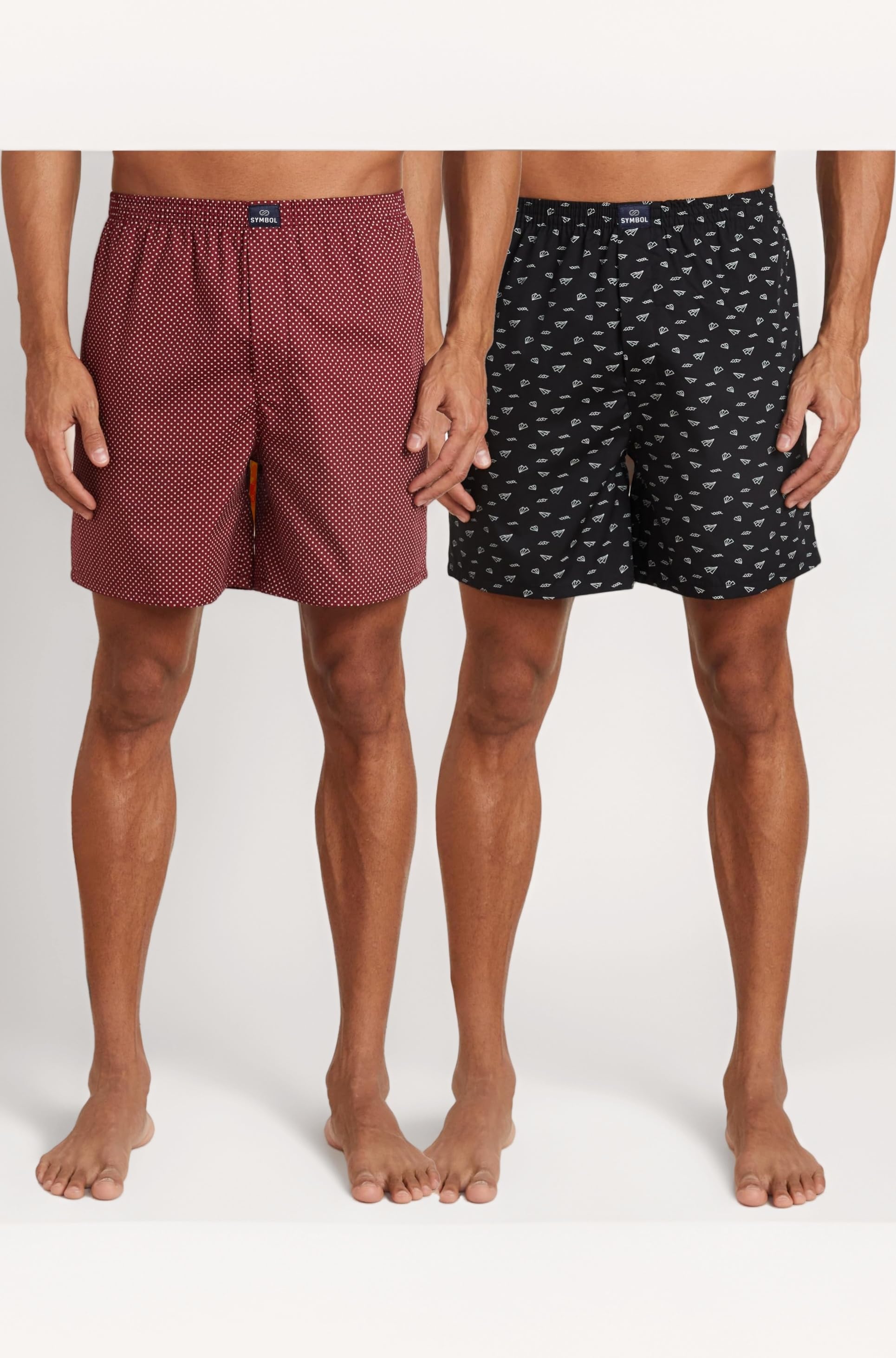 Men's Cotton Printed Boxer Shorts (Combo Pack of 2) Casual | Underwear | Half Pants | Short Pant - Regular Fit with Back Pocket