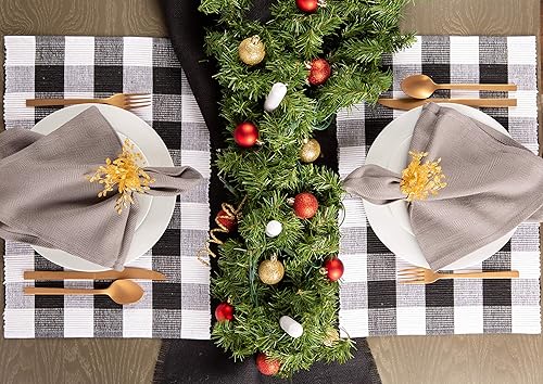 Miniatura 6 de DII individuales de algodón a cuadros extragrandes para uso diario, para decoración, cenas familiares, barbacoas y festividades, 20 x 20pulgadas,