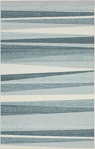 Mohawk Home Horizon Stripe - Alfombra de área azul marino de 2 x 3 pies, perfecta para entrada, lavandería, pasillo