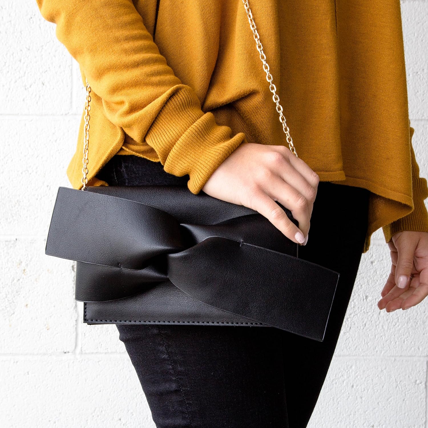Handbag Republic Ribbon Bow Tie Shaped Clutch Crossbody Purses Sling Bags for Women Trendy