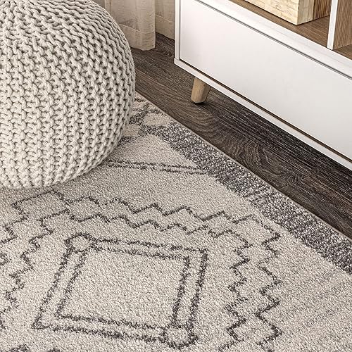 Miniatura 8 de JONATHAN Y MOH200B-4 - Tapete para interiores Amir marroquí Beni Souk, bohemio, rústico, geométrico, fácil de limpiar, para dormitorio, cocina, sala