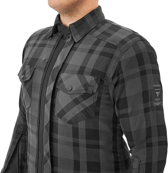 SHIMA RENEGADE Motorradhemden Herren und Damen - Motorrad Kariertes Hemd mit Protektoren Jacke Flanell Lumber Aramid - 3