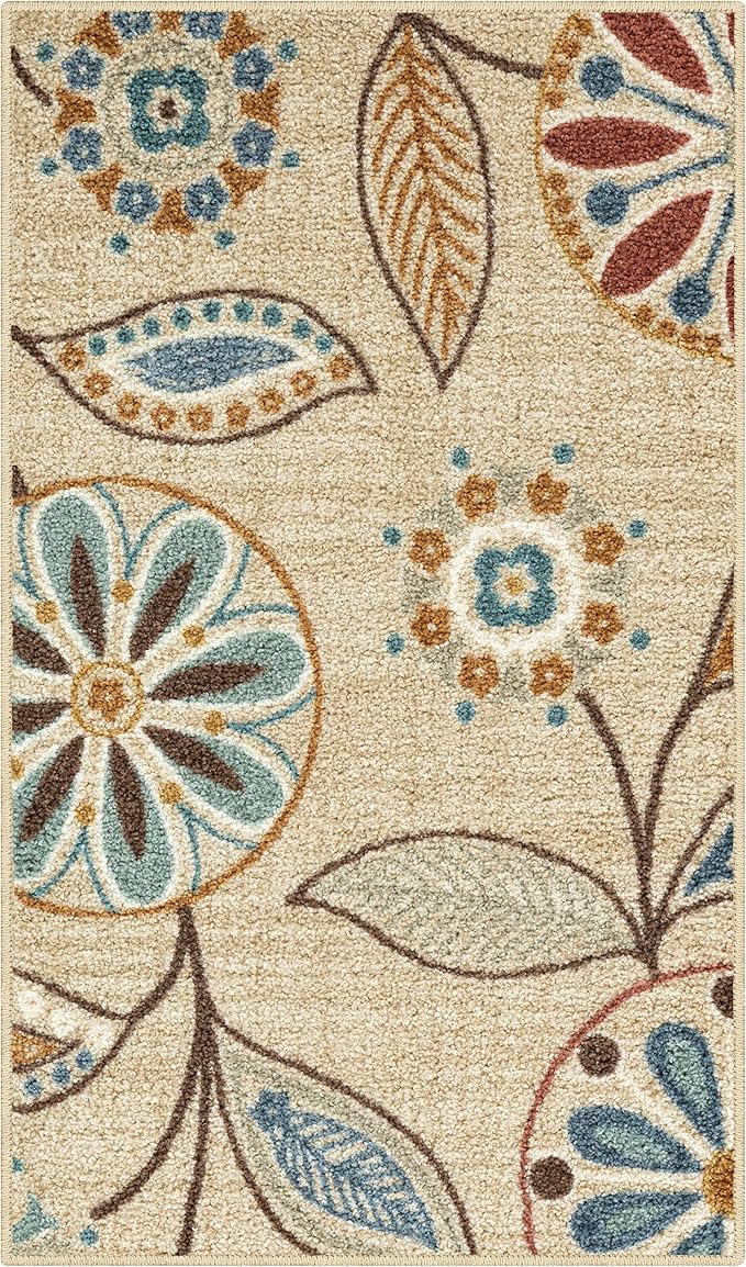 Maples Rugs Reggie Floral Kitchen Rugs Non Skid Washable