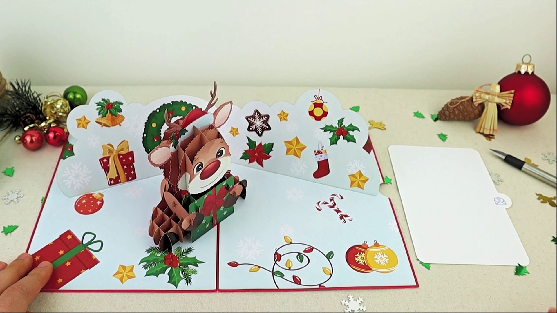 Weihnachtskarten Zum Aufklappen Cavoado® Weihnachtskarte Mit 3D Pop-up  Santa, Rentieren Und Die Wahre Magie Von Weihnachten, image size:1920x1080