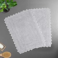 Vista 21 de TreeWool - Alfombras de baño con borde de ganchillo reversible en algodón de felpa (paquete de 2)