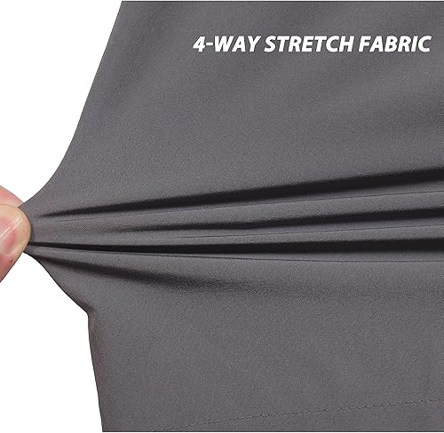 Miniatura 5 de Little Donkey Andy Pantalones elásticos convertibles para hombre, con cremallera, ligeros, de secado rápido, para senderismo, pesca, viajes