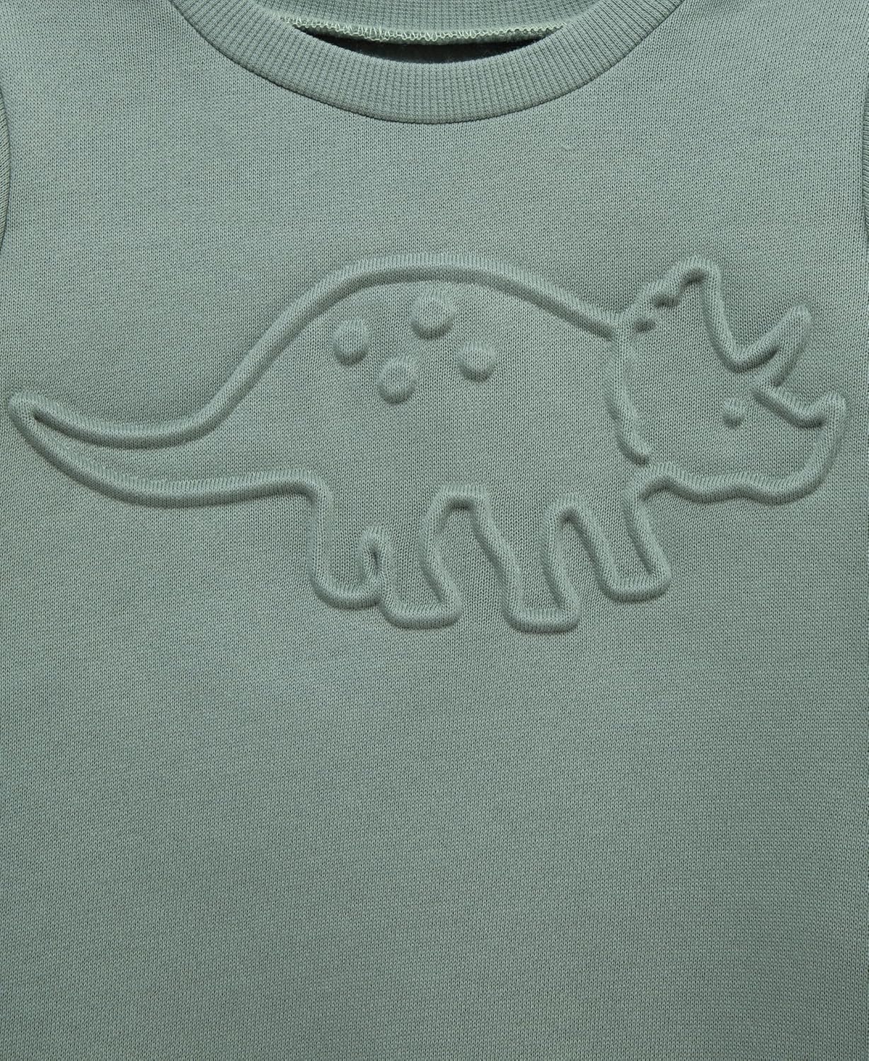 Little Me Simply Essential Solids Organic Cotton Blend Baby Boys' Fleece Sweatshirt and Pant Set, 12 Months to 4 Toddler - Image 4