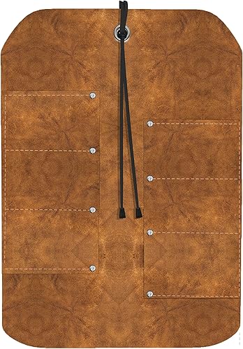 UJ Ramelson - Portarrollos de herramientas, duradero y enrollable para colgar en cinceles, martillos, gubias y más (6 bolsillos, cuero)