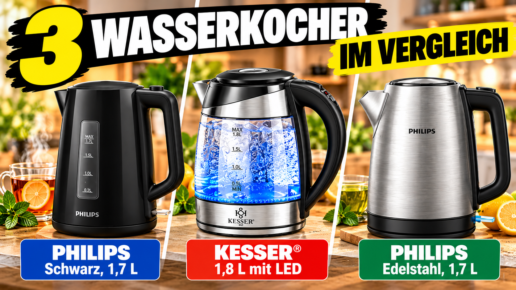 3 Wasserkocher im Vergleich ansehen