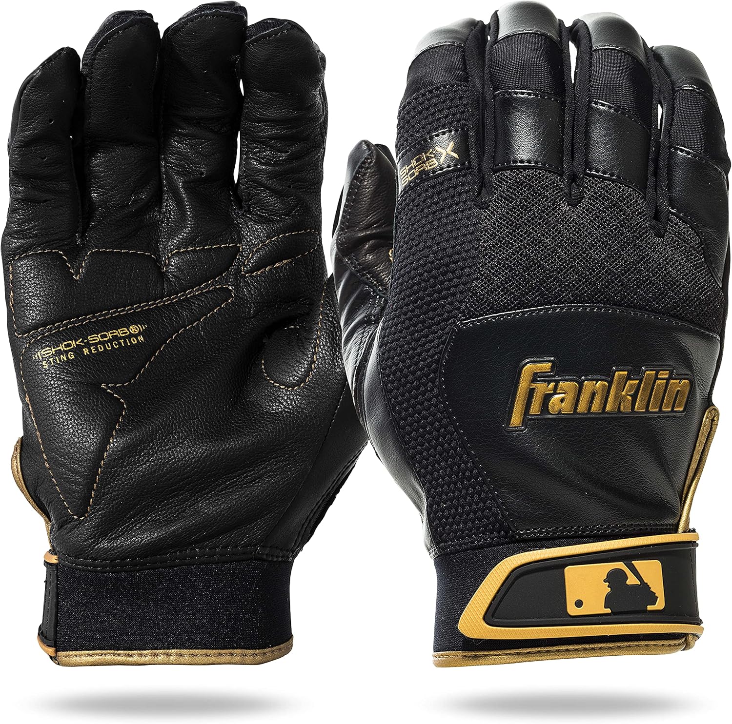 Franklin Sports MLB ShokSorb X Baseball Batting Gloves, Batting Gloves